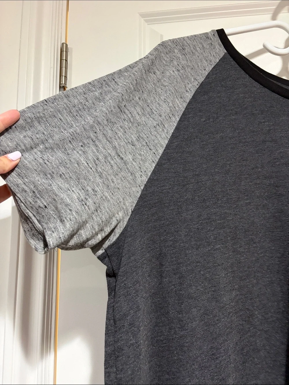 Old Navy Charcoal Body with Light Gray Raglan Short-Sleeve Tee - Picture 2 of 3